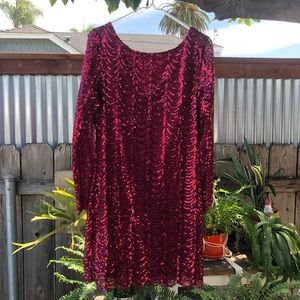 WOW Charlotte Russe Burgundy Sequin Dress 💃🏼